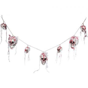Guirnalda de Calaveras Sangrientas 180 cm