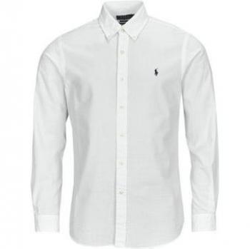 Polo Ralph Lauren Men's White Long Sleeved Seersucker Shirt
