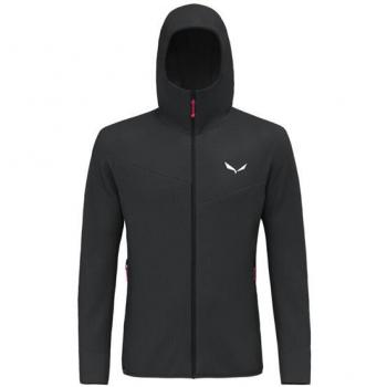 Forro Polar con Capucha Salewa Puez Waffle Hybrid HD Gris Oscuro - XL