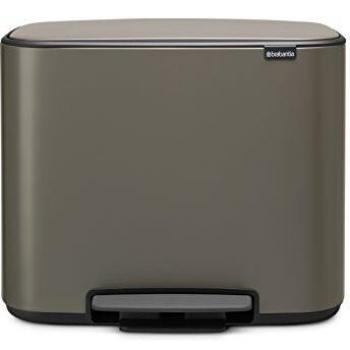 Brabantia Bo Pedal - Cubo de basura, Acero Inoxidable, Platinum, 36 litros