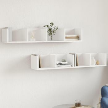Muebles de pared 2 piezas blanco 99x18x16,5 cm madera multicapa Vidaxl