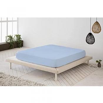 Sábana Bajera Ajustable Celeste 100% algodón Cama de 135 cm