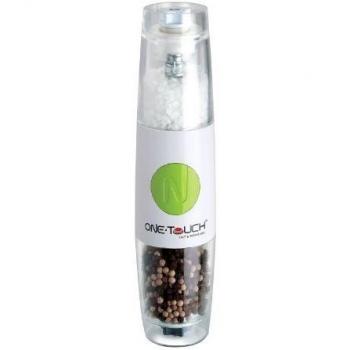 San Ignacio One Touch - Molinillo eléctrico, incluye dos recipientes, apto para moler cualquier tipo de especia, color blanco/verde