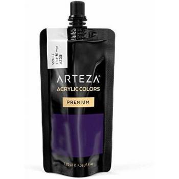 ARTEZA Pintura acrílica, color Violeta A125, tubo de 120 ml, pigmento rico, no se decolora, no tóxica, pintura de un solo color para artistas, pintores aficionados y niños