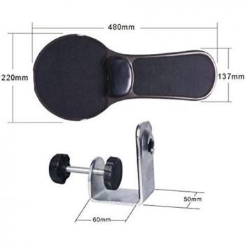 XICHEN® Soporte de brazo y alfombrilla de ratón ergonómica de doble función, ajustable para reposar la muñeca y el brazo en el ordenador, enganchable a escritorio y silla, color negro