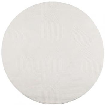 Alfombra corta aspecto escandinavo IZA crema Ø 100 cm, pelo corto, look escandinavo, tapete para calefacción por suelo radiante, alfombrilla antideslizante, decoración de salón