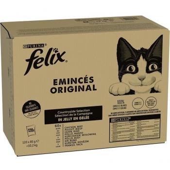 Felix Pouches 120 x 85g - Jumbo Pack - Beef & Chicken