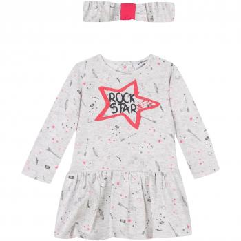 3 Pommes Robe + Bandeau, Conjunto Ropa Interior para Bebés, Gris