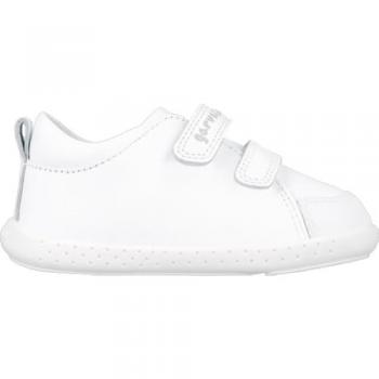 Zapatillas de Piel Blancas para Niños con Doble Cierre Velcro - Garvalín 241300