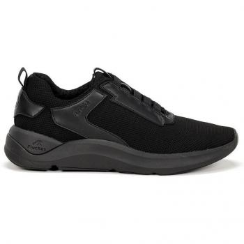Atom - Zapatilla Deportiva Hombre Negro con Cordones Elásticos