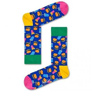 Calcetines Hamburguesa Happy Socks - Naranja, Rosa Oscuro, Azul Claro, Verde - Talla: 36-40