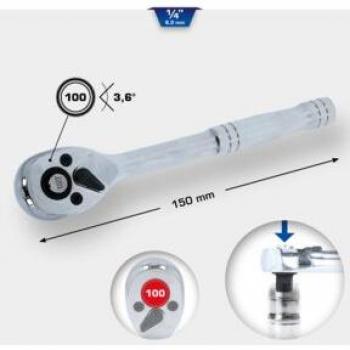 Llave de carraca reversible 1/4 con mango de metal Brilliant Tools BT020995