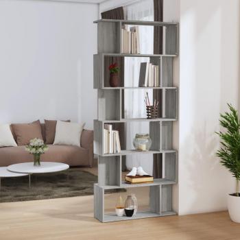 Estantería/Biombo madera contrachapada 80x24x192 cm Blanco, Negro, Roble Sonoma, Gris Sonoma - Mueble Almacenaje para Oficina, Estudio, Dormitorio - Estantería/Librería/m