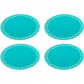 Vigar Maid Pack de Posavasos Acero y Silicona Turquesa 11.5x11.5x0.25 cm pack de 4