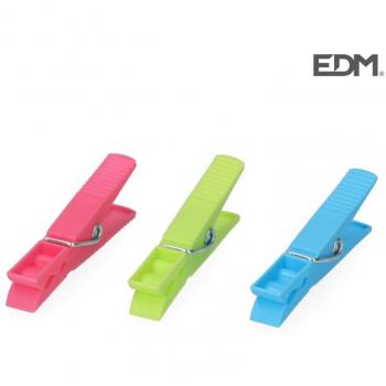 Pack de 24 pinzas de plástico EDM (7,2x2,4x1 cm)