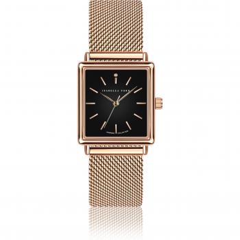 Reloj de malla rosa dorado para mujer Isabella Ford Patricia - 26x28 mm
