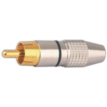 Conector Macho Coaxial RCA metálico Electro DH. Aros Negro 10.598/N