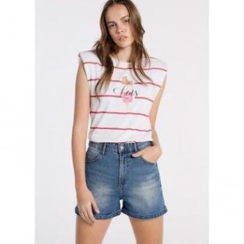 Short Medium Blue Azul Lois Jeans para mujer - Talla en Pulgadas