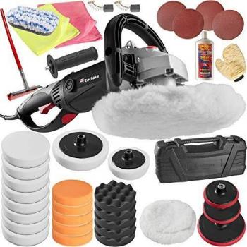 TecTake Máquina Pulidora Limpieza Profesional 1500 W 0-3000 RPM + Set 3