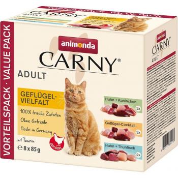 Animonda Carny Adult 24 x 85 g Pouches - Bulk Pack - Poultry Selection: 3 Varieties