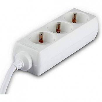 Multipresa 3 Tomas con Cable de 3m - V-TAC VT-1103, Estándar EU 16A, Color Blanco
