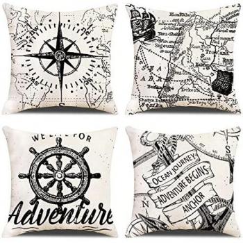 Juego de 4 Fundas Cojines 45x45 Funda de Almohada linaza Modernas Cojines Decoracion para Sofa