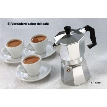 Cafetera Italiana Clásica Metalizada 3 Tazas Café Espresso WELKHOME - Sabor Tradicional