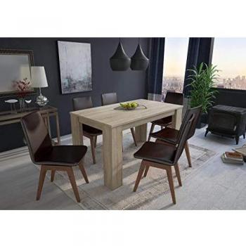 Skraut Home - Mesa de Comedor Escandinava de 140 cm, Color Roble Claro, Medidas: 138x80x75 cm Altura