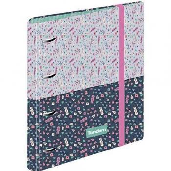 Sportandem- Carpeblock Tandem Trend Archivador 4 A4 Escolar con Goma, Carpeta Clasificadora Anillas Juvenil con Tapa Dura de Cartón Medidas 27,5 x 32 x 5 cm, Color TT
