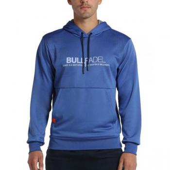 Sudadera Bullpadel Grelo Azul Intenso con capucha para hombres, talla L