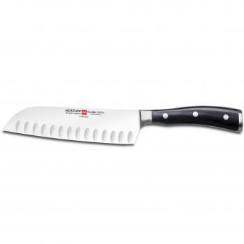Wüsthof Classic-Ikon - Cuchillo Santoku alveolado, 17 cm