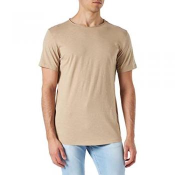 Camiseta Jack & Jones Basher de Manga Corta en Algodón Orgánico, Cuello Redondo, Color Beige, Talla XXL