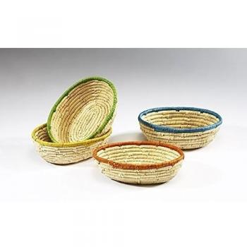 Bowl oval palm leaf 4 assorted, 18x23x7 cm, Hoja De Palmera, Color Natural