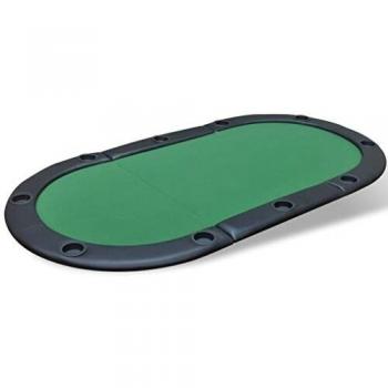 vidaXL Tablero de póker Plegable para 10 Jugadores de Color Verde Material MDF