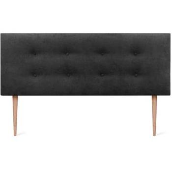 Cabecero Tapizado Aqualine de Polipiel o Tela con 2 Hileras de Botones, 160x105cm, Patas para Camas 150/160 - Negro