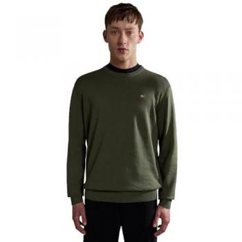 Napapijri Droz 4 Green Crew Neck Pullover Sweater for Men, Size XL