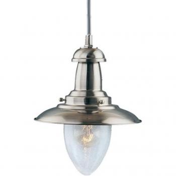 Colgante Pescador Plata satinada 1 bombilla 95cm