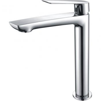 Grifo Monomando Alto para Lavabo Luxor Imex - Grifo de lavabo alto, caño alto, mezclador de agua fría y caliente, diseño para lavabo sobre encimera, ahorro de agua, serie Luxor, color crom