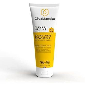Bálsamo corporal reparador con miel de Manuka IAA10+ 200 ml - Cica Manuka, favorece la reparación de las pieles secas, certificado Bio
