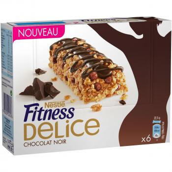 Fitness Barritas de cereales con chocolate negro - Paquete de 6 x 22.50 gr - Total: 135 gr