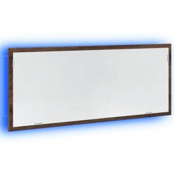 Espejo de baño LED madera ingeniería roble marrón 100x8,5x37 cm