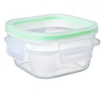 Fiambrera Hermética Clip Safe Tatay, 0.3L, Libre de BPA, Apto Microondas y Lavavajillas, Transparente Verde