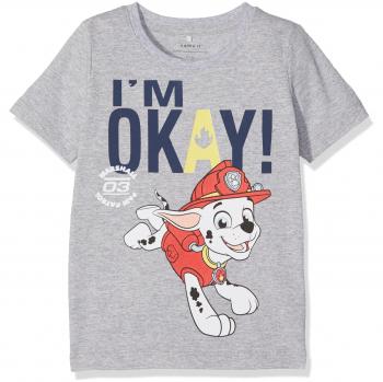 NAME IT Nitpawpatrol Alec Ss Top Mz, Camiseta para Niñas, Gris