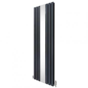 Radiador Plano con Espejo y Válvulas Cromadas 1800 mm x 565 mm - Gris Antracita