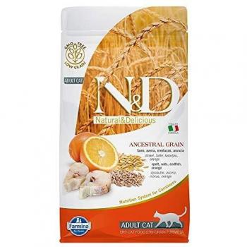 Farmina – Alimento para gatos de la línea N&D Ancestral, con naranja,de 1,5 Kg
