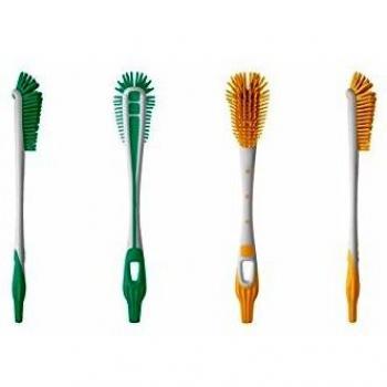 MAM 2-in-1 Bottle and Nipple Brush with Soft Scratch-Free Bristles and Ergonomic Handle