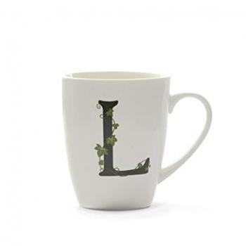 La Porcellana - Taza, diseño de Letra L, Color Blanco