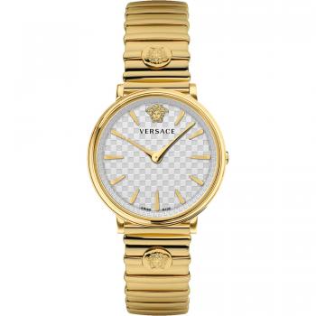 Versace V-Circle Gold Stainless Steel Watch, Yellow female, Size: ONE SIZE