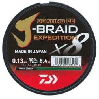 Sedal Trenzado Daiwa J-Braid Exp X8, 150 m, 0,06 mm, 5,2 kg/11,5 lbs, Verde Oscuro