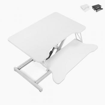 Soporte para monitor de PC de escritorio ajustable en altura blanco y negro Jallo